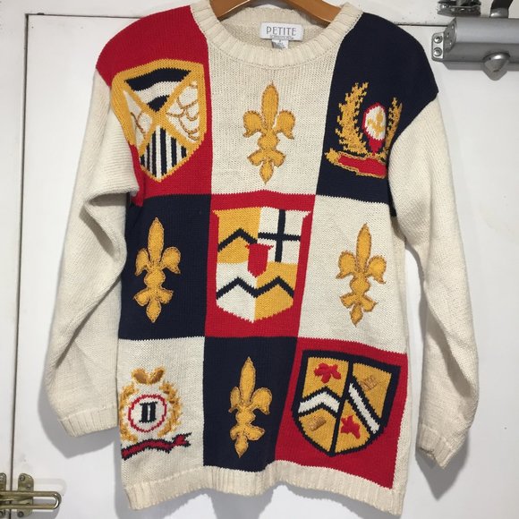 VINTAGE PETITE SOPHISTICATE EMBROIDERED SWEATERS SIZE 8P - Picture 1 of 7